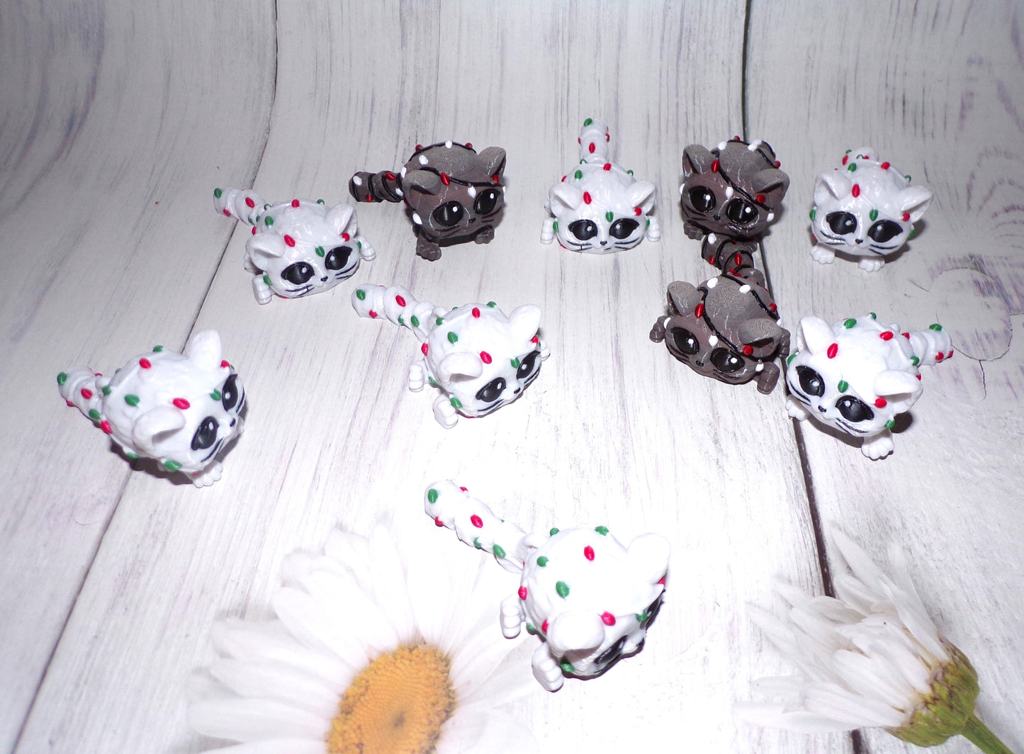 Santa, Sleigh, Snow, and 3 Reindeer Puffling Scene or Sold Separately 3d Printed - Wonderland 3D Printing
