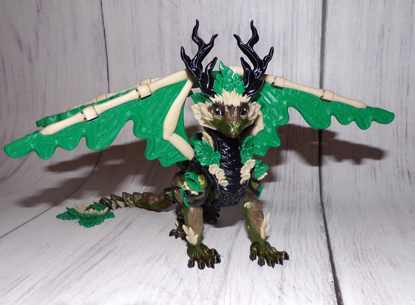 Forest Dragon 3d Printed Articulated Figurine - Wonderland 3D Printing
