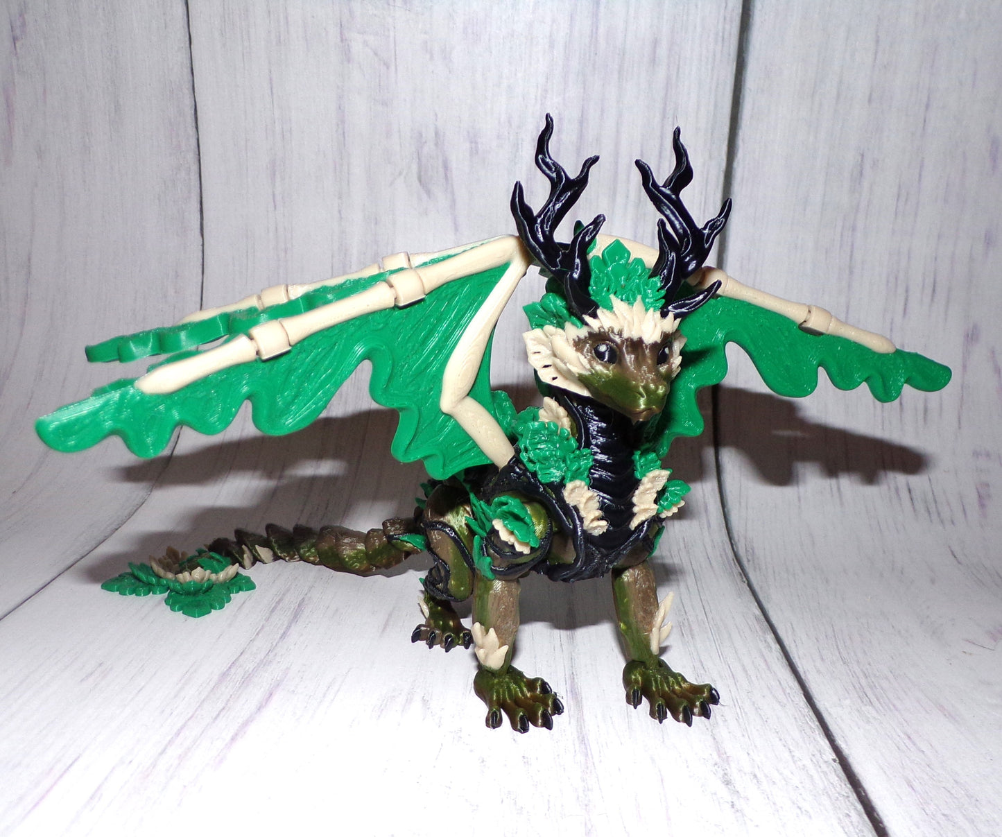 Forest Dragon 3d Printed Articulated Figurine - Wonderland 3D Printing