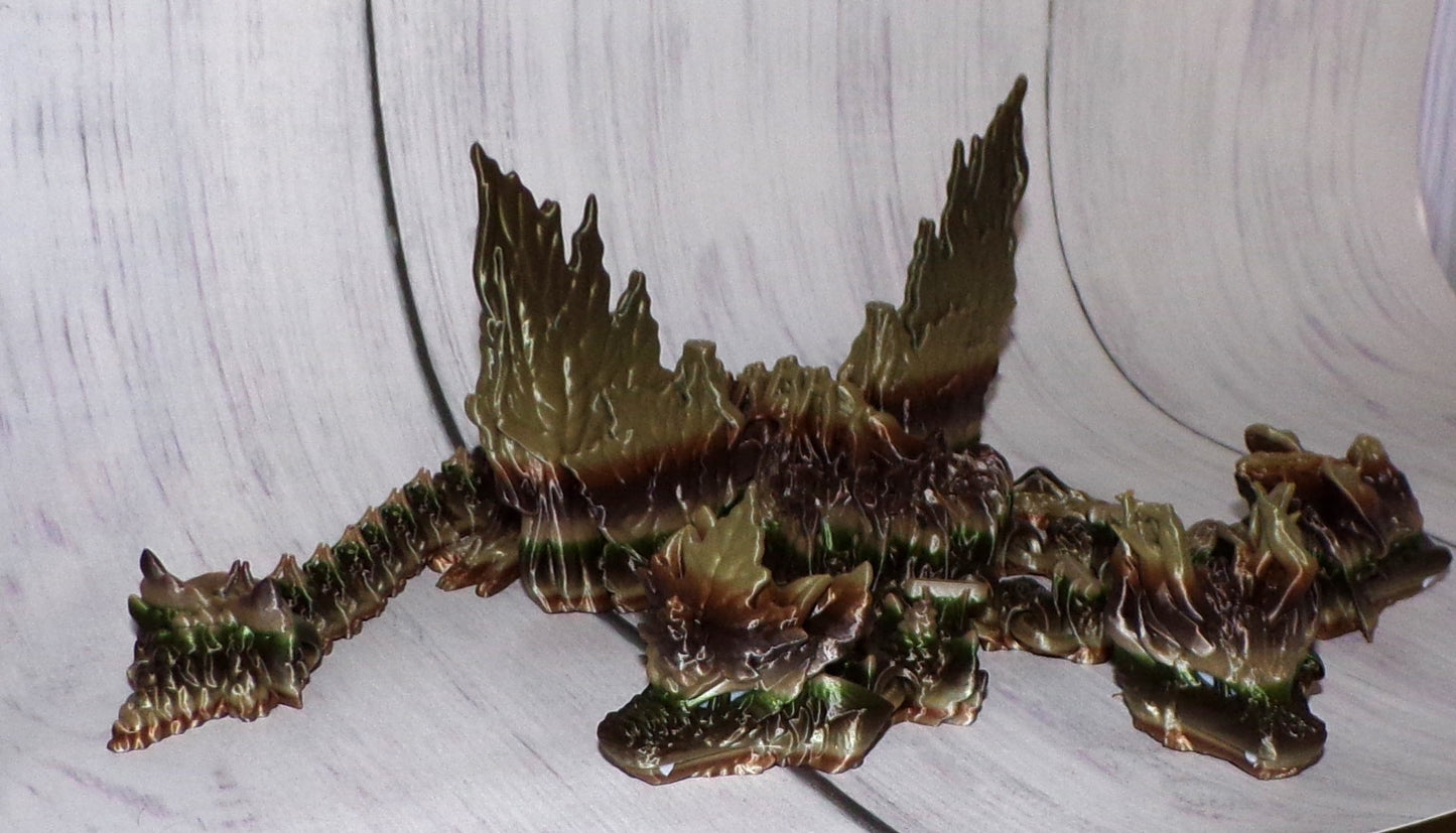 3 headed Forest Dragon 3d Printed Articulated Figurine - Wonderland 3D Printing