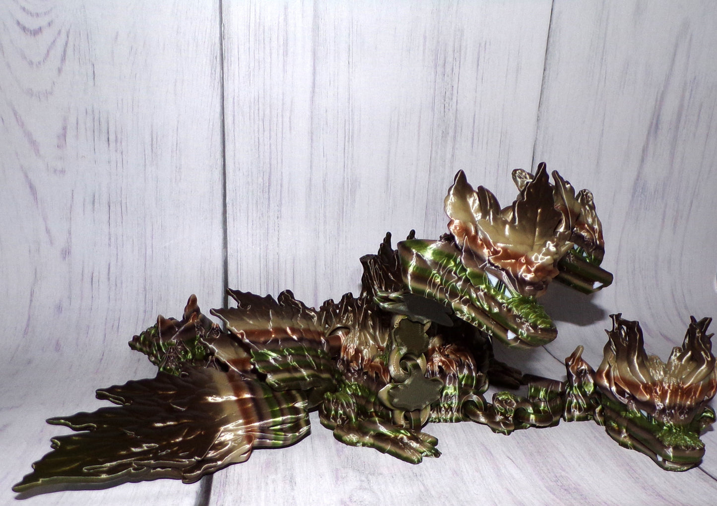 3 headed Forest Dragon 3d Printed Articulated Figurine - Wonderland 3D Printing