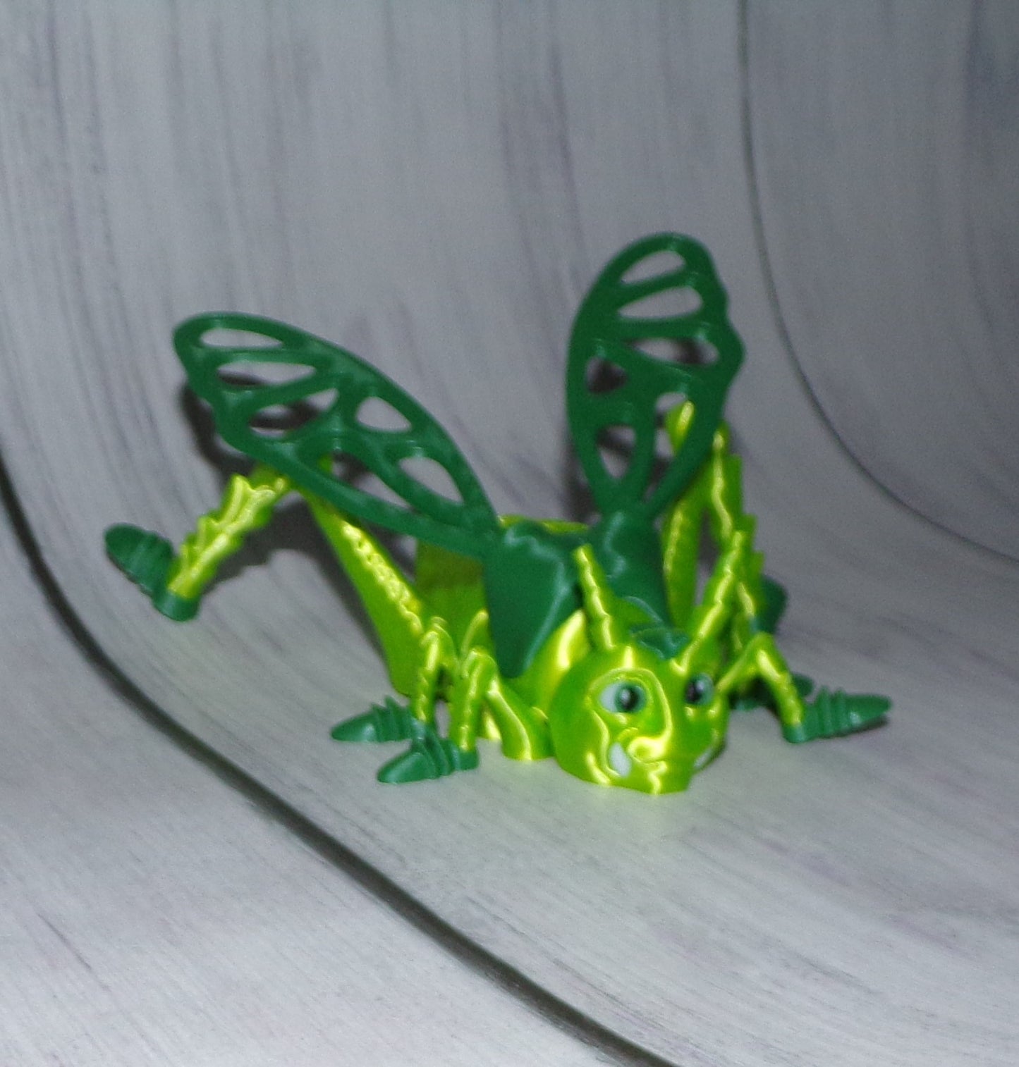 Jimmy the Grasshopper Articulated 3d Printed Figurine - Wonderland 3D Printing