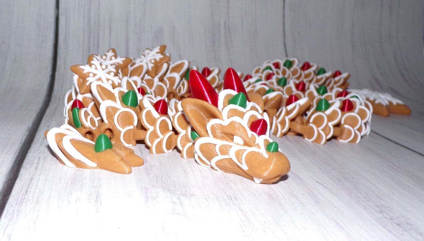 Gingerbread Dragon: 3D Printed Articulated - Wonderland 3D Printing
