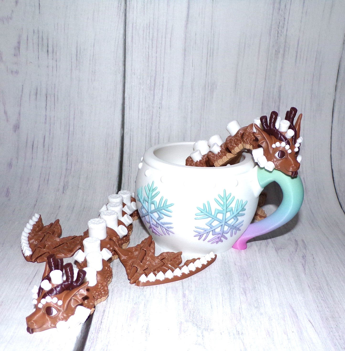 Hot Coco Dragon Articulated 3d Printed cup options available - Wonderland 3D Printing