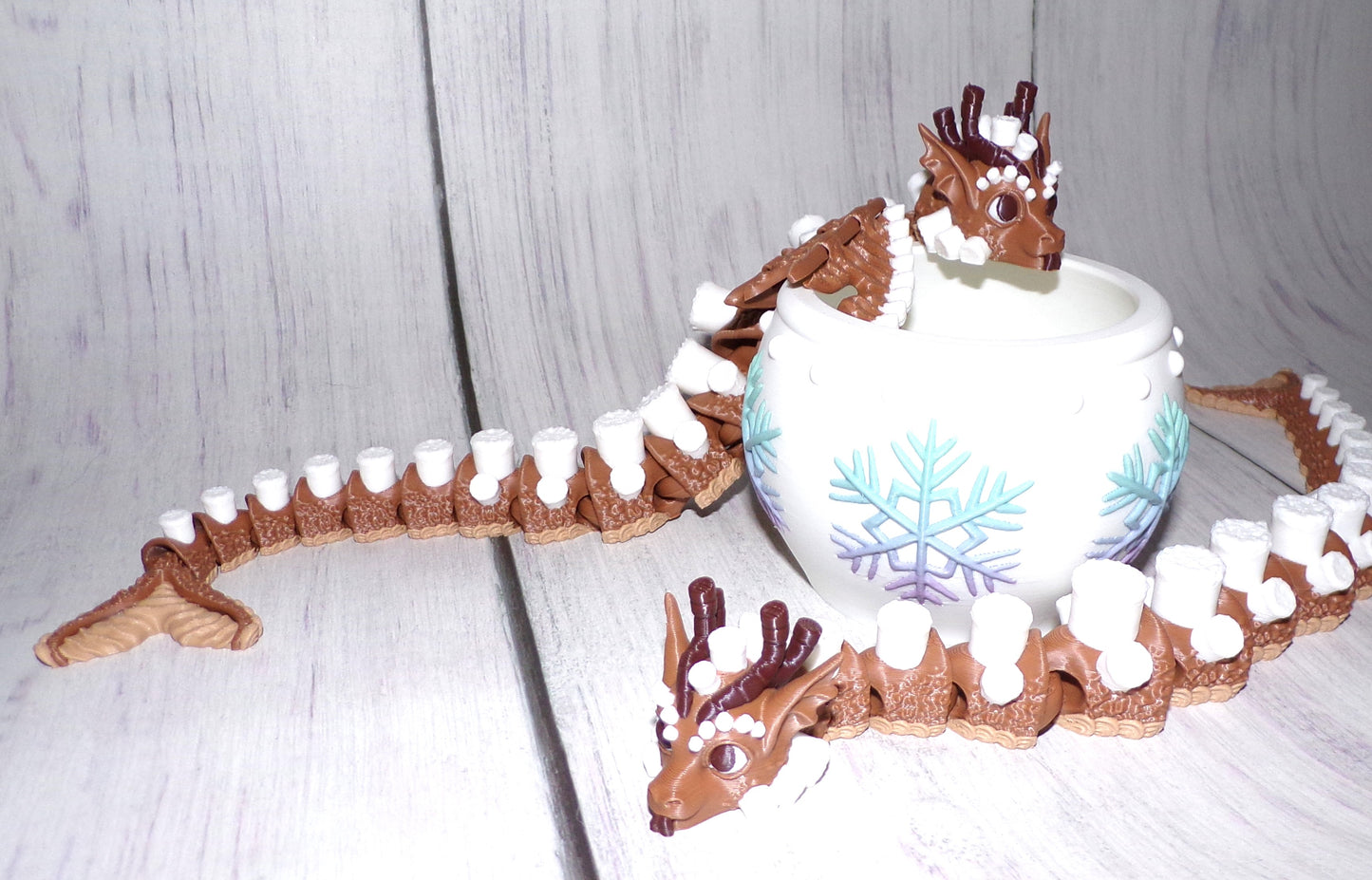 Hot Coco Dragon Articulated 3d Printed cup options available - Wonderland 3D Printing