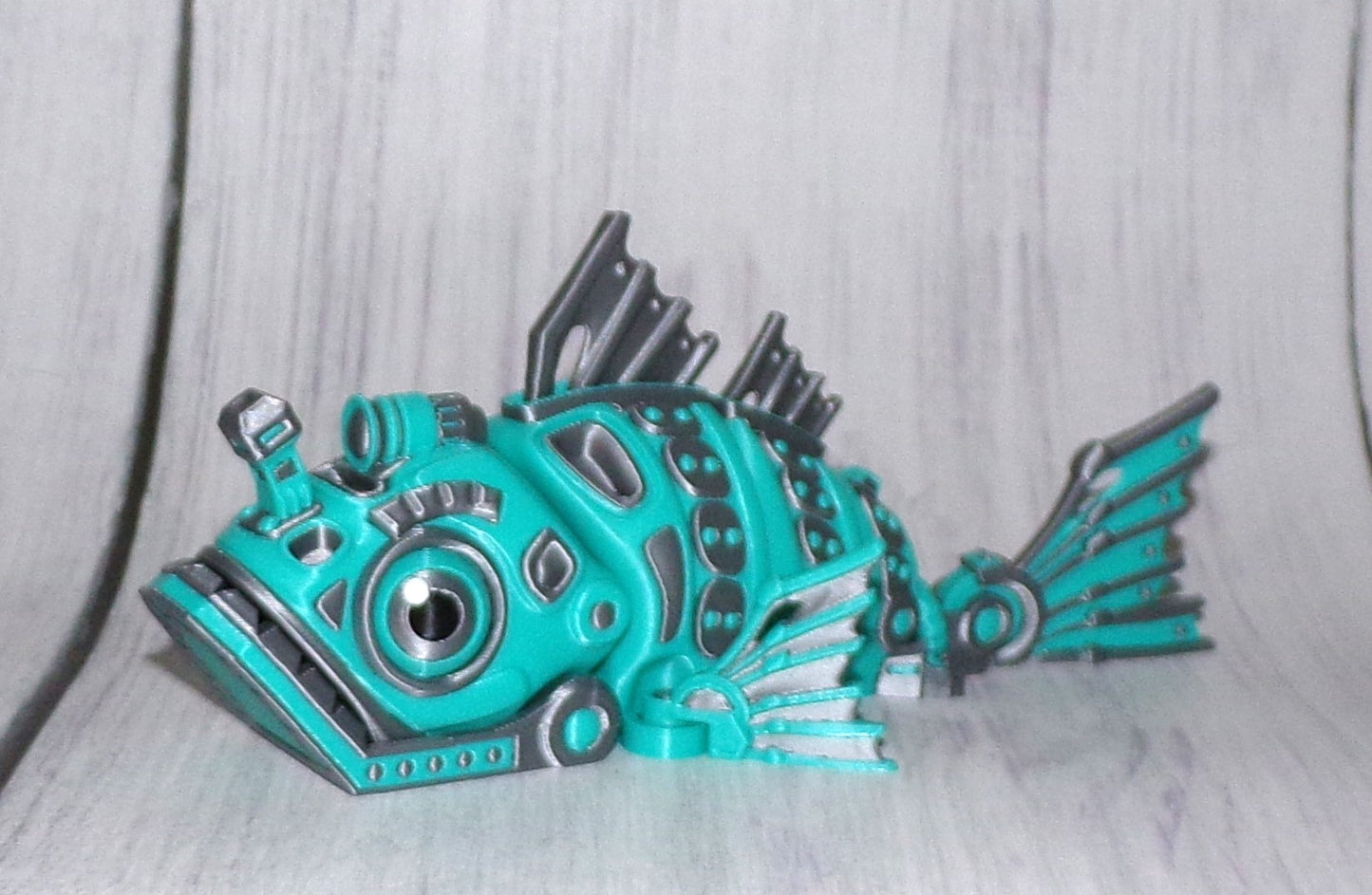 Cyber Fish 3D Printed Articulated Figurine - Wonderland 3D Printing