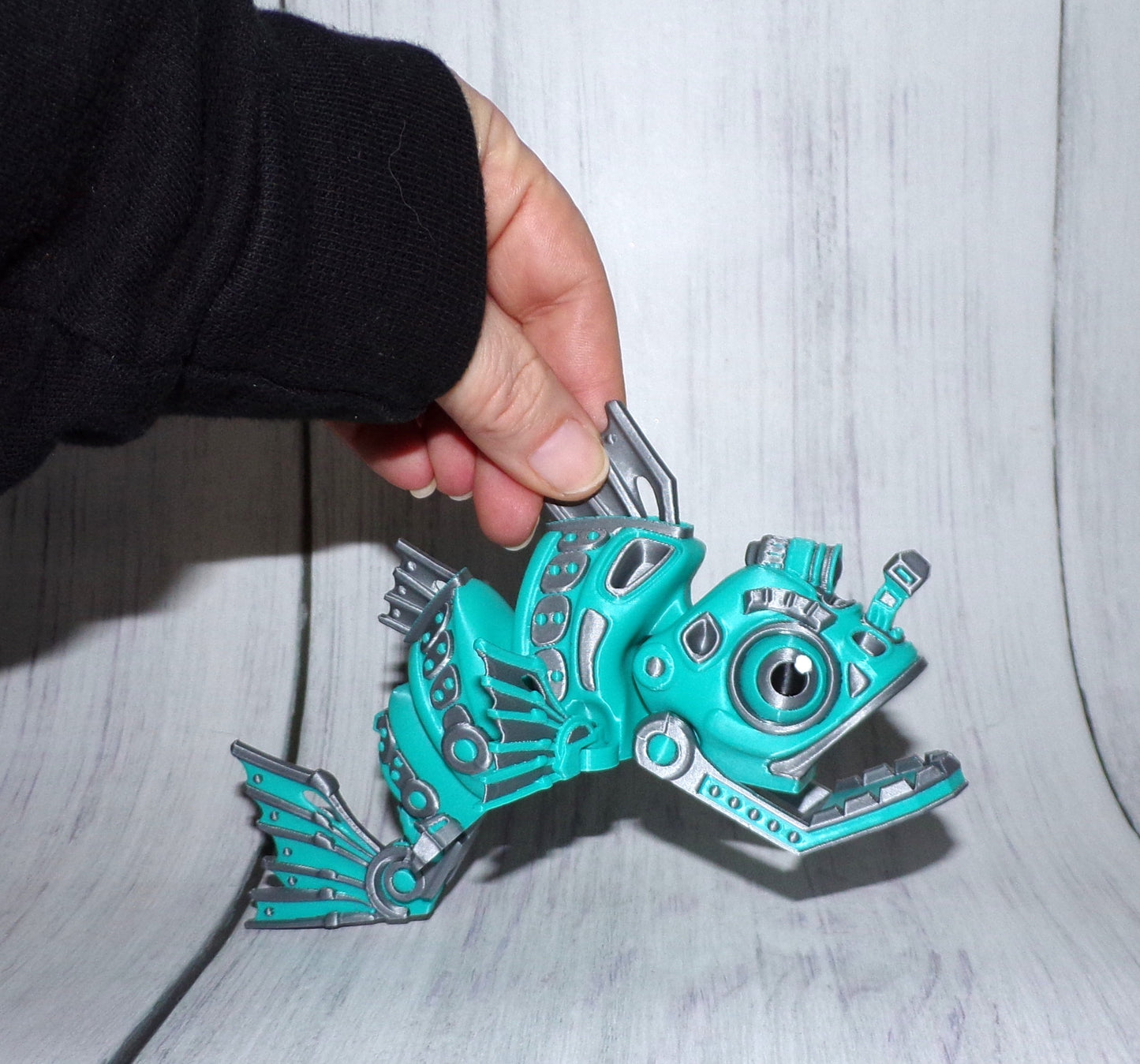 Cyber Fish 3D Printed Articulated Figurine - Wonderland 3D Printing