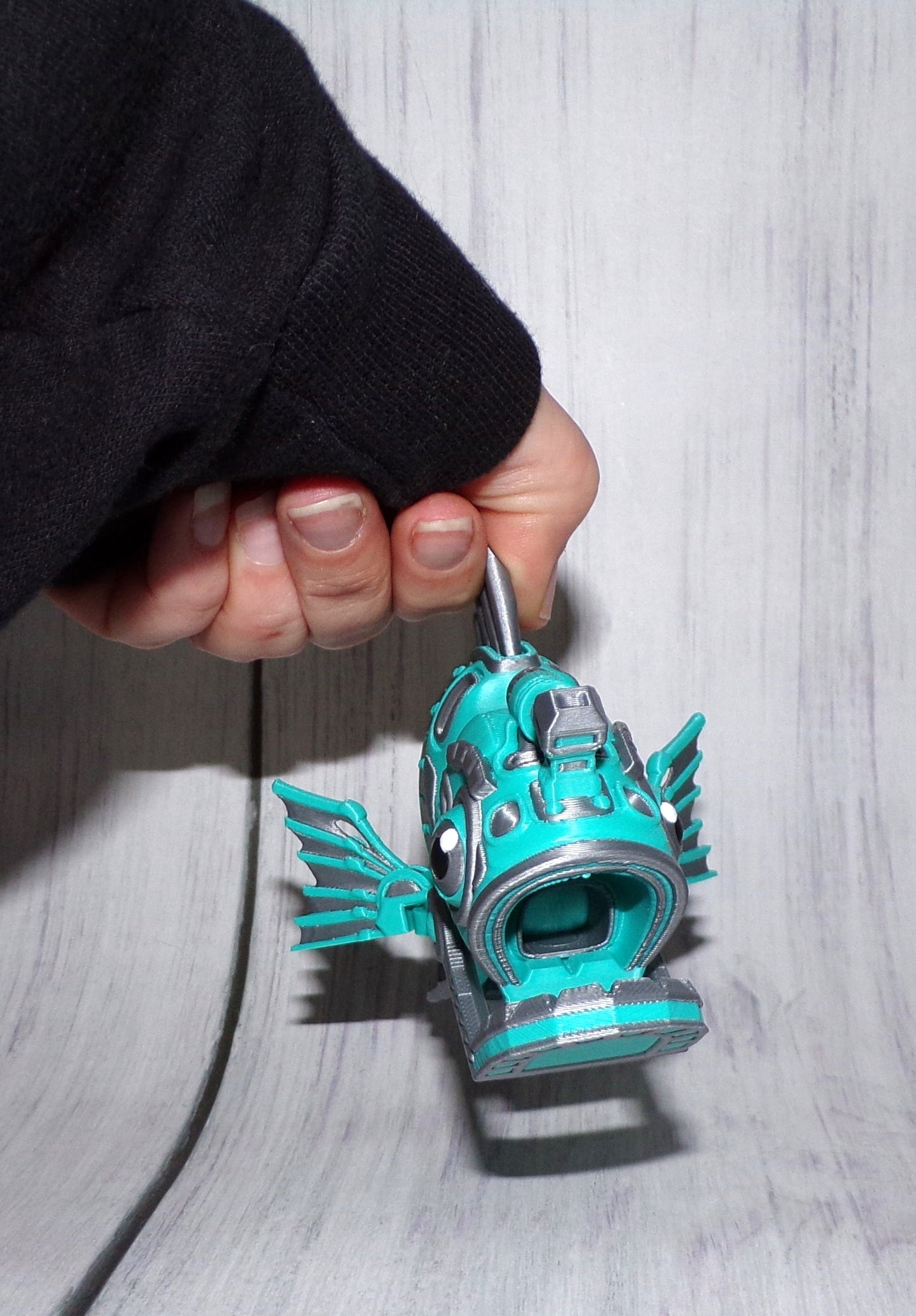 Cyber Fish 3D Printed Articulated Figurine - Wonderland 3D Printing