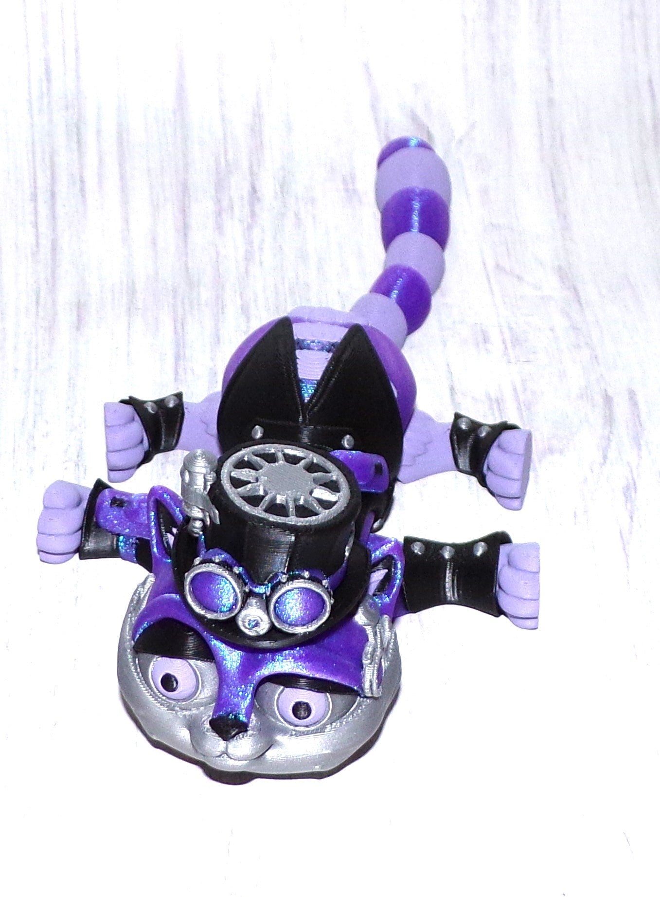 Steampunk Cat 3D Printed Articulated Figurine