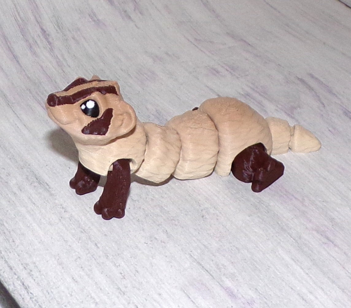 Ferret or Baby Ferret 3D Printed Articulated Figurine - Wonderland 3D Printing