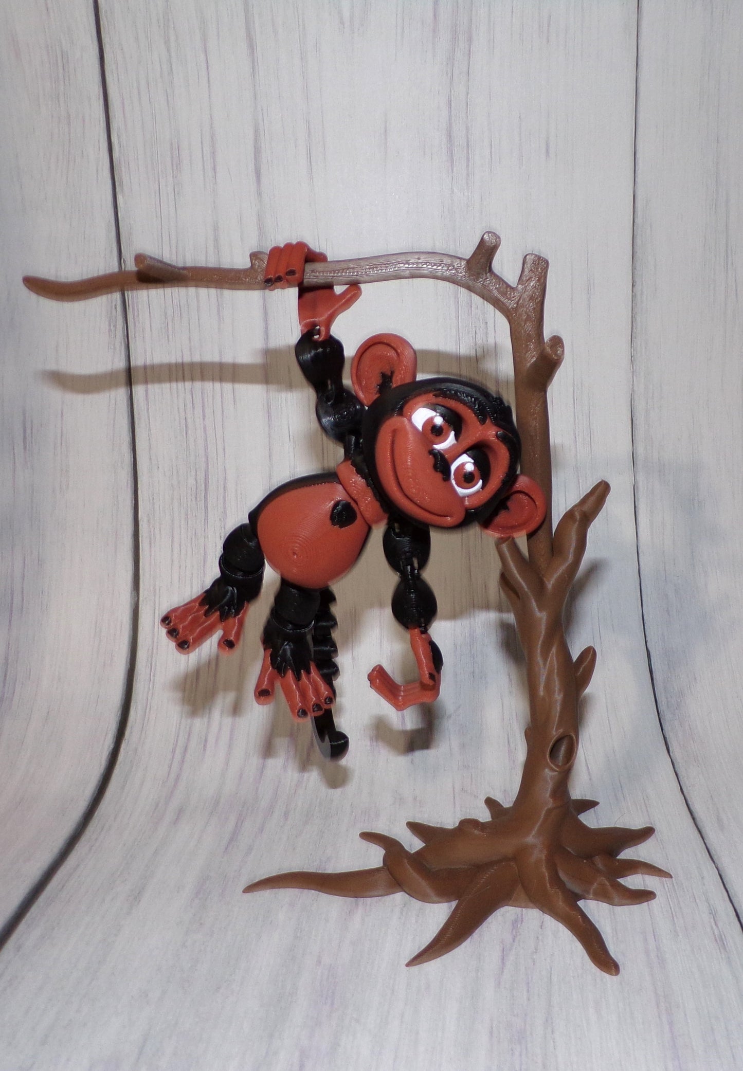 Monkey 3d printed articulated Flexi Fidget Toy - Wonderland 3D Printing
