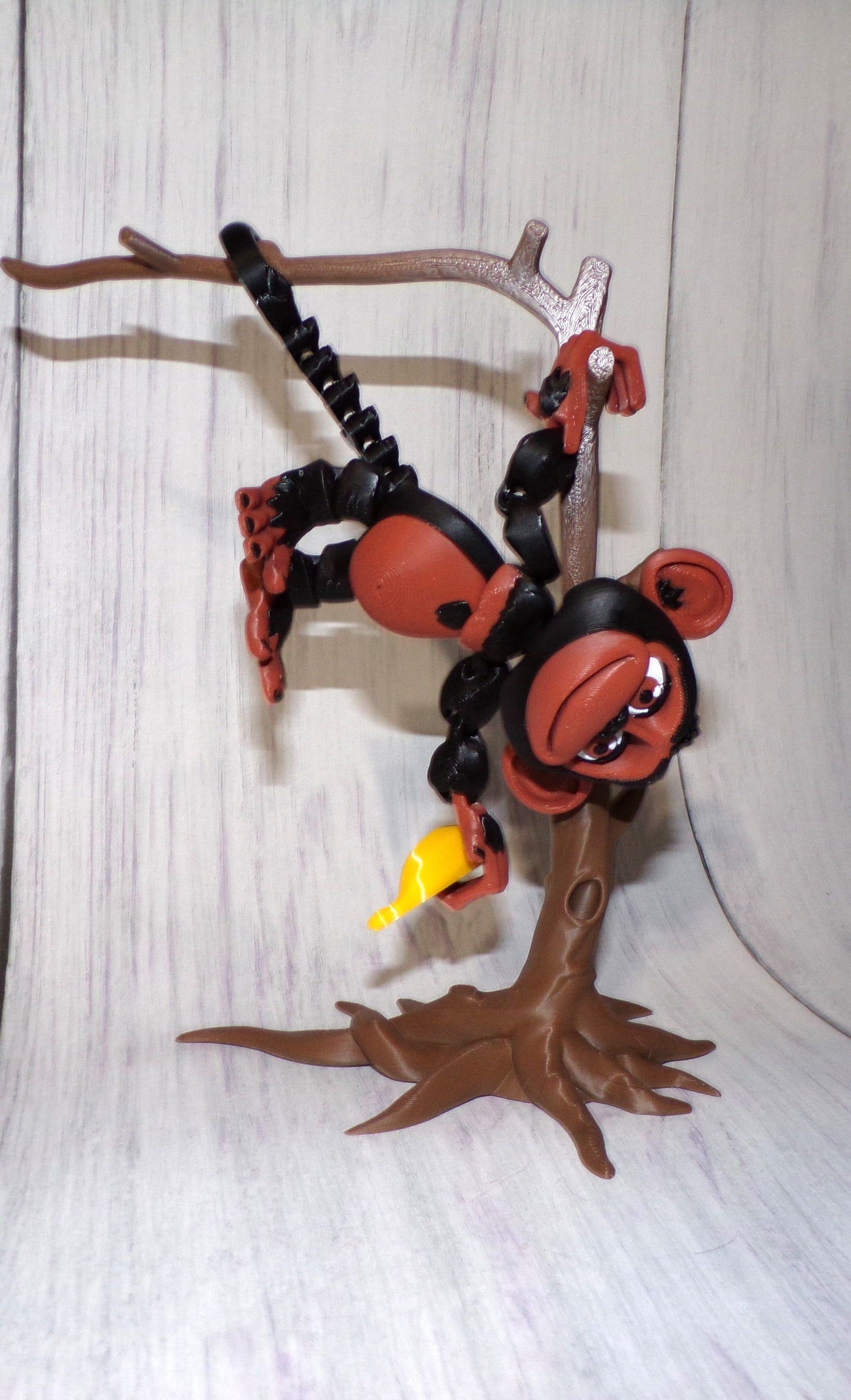 Monkey 3d printed articulated Flexi Fidget Toy - Wonderland 3D Printing