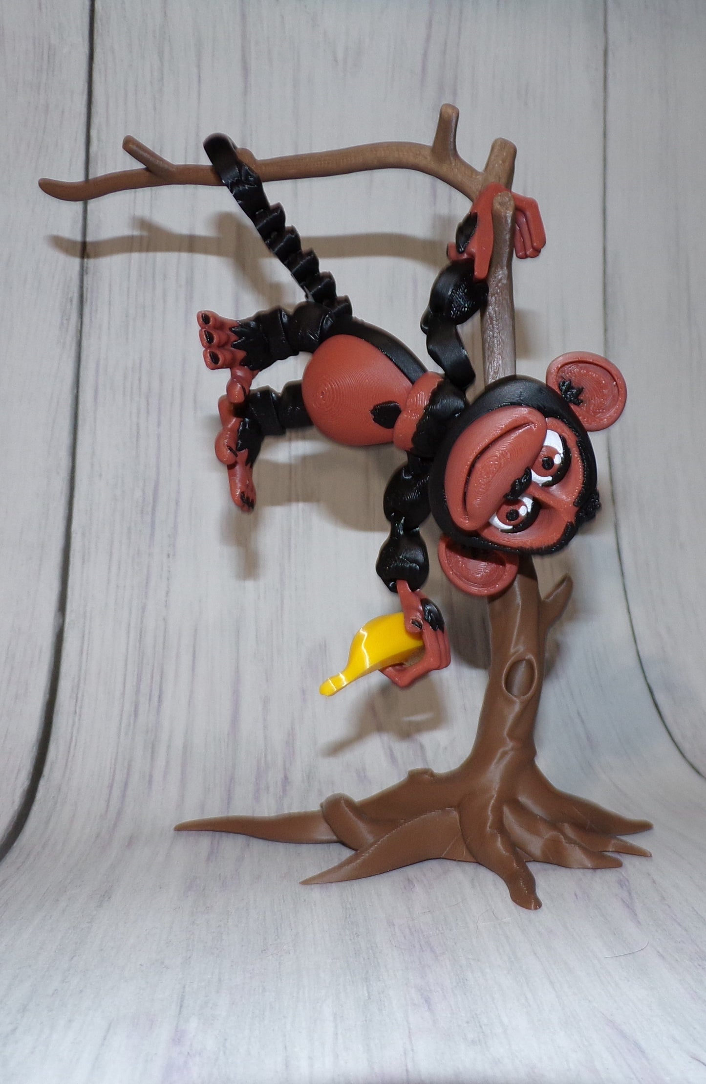 Monkey 3d printed articulated Flexi Fidget Toy - Wonderland 3D Printing