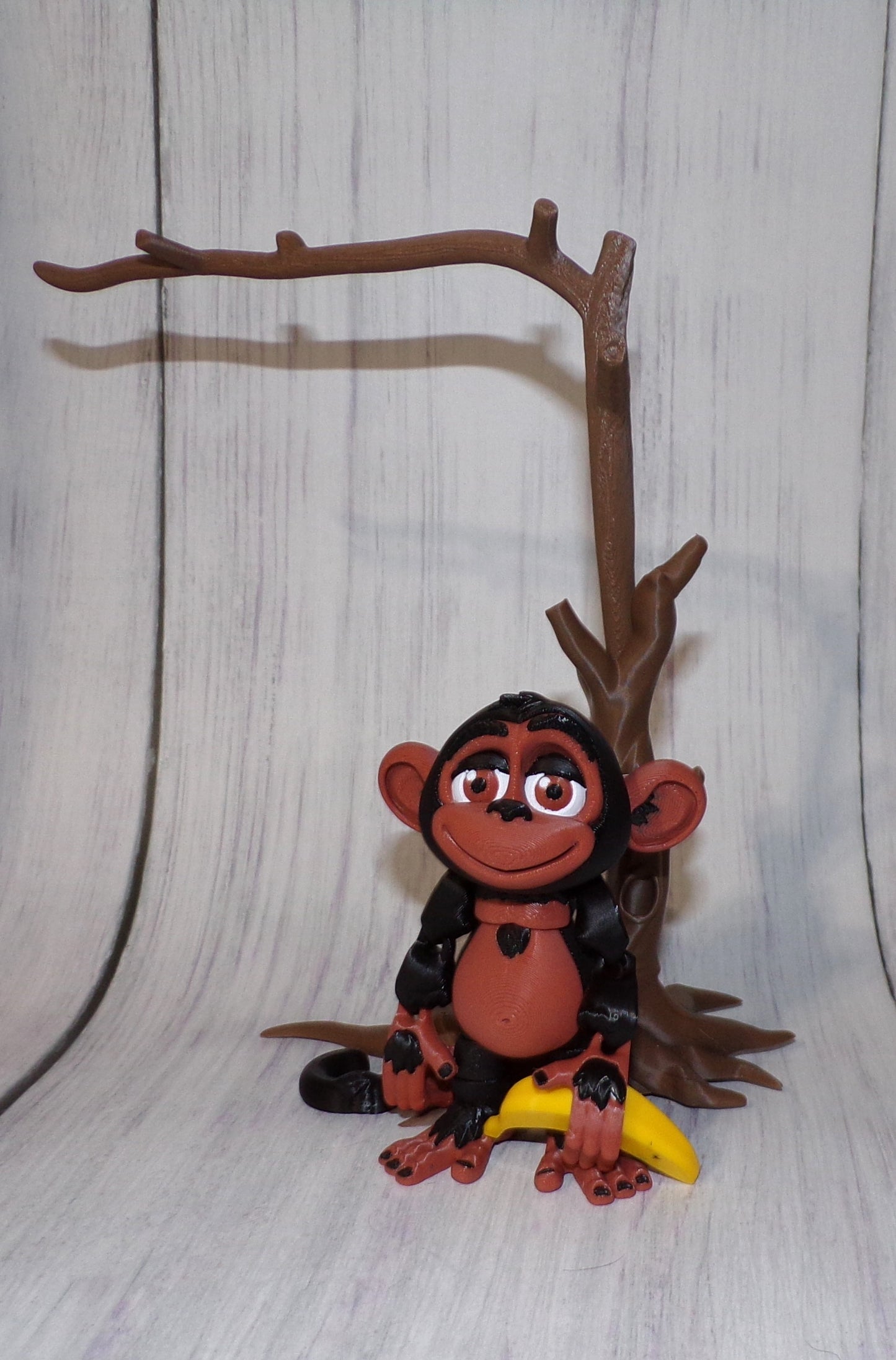 Monkey 3d printed articulated Flexi Fidget Toy - Wonderland 3D Printing