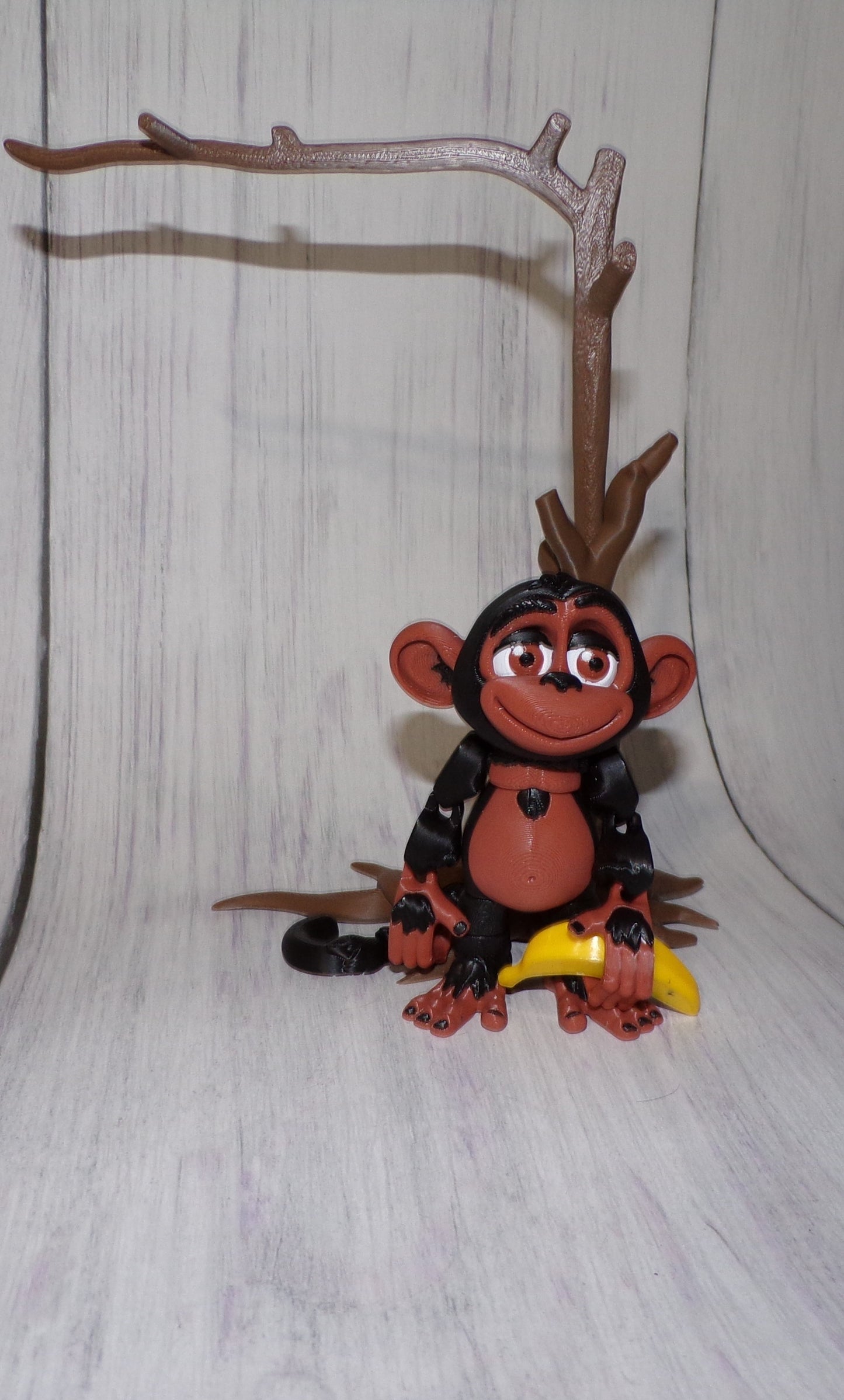 Monkey 3d printed articulated Flexi Fidget Toy - Wonderland 3D Printing