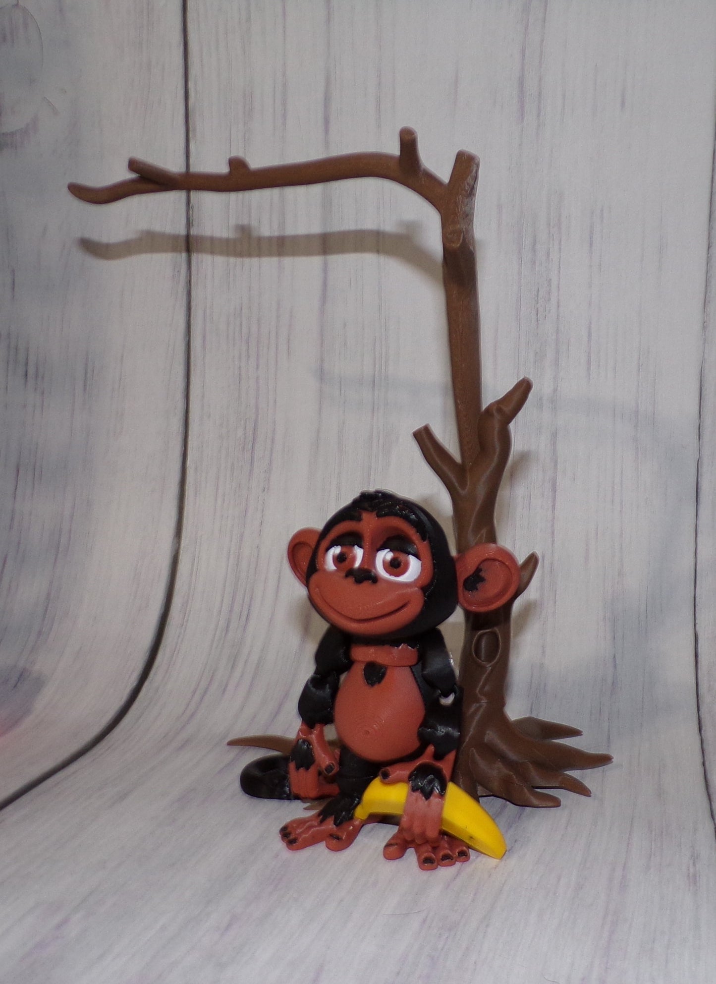 Monkey 3d printed articulated Flexi Fidget Toy - Wonderland 3D Printing