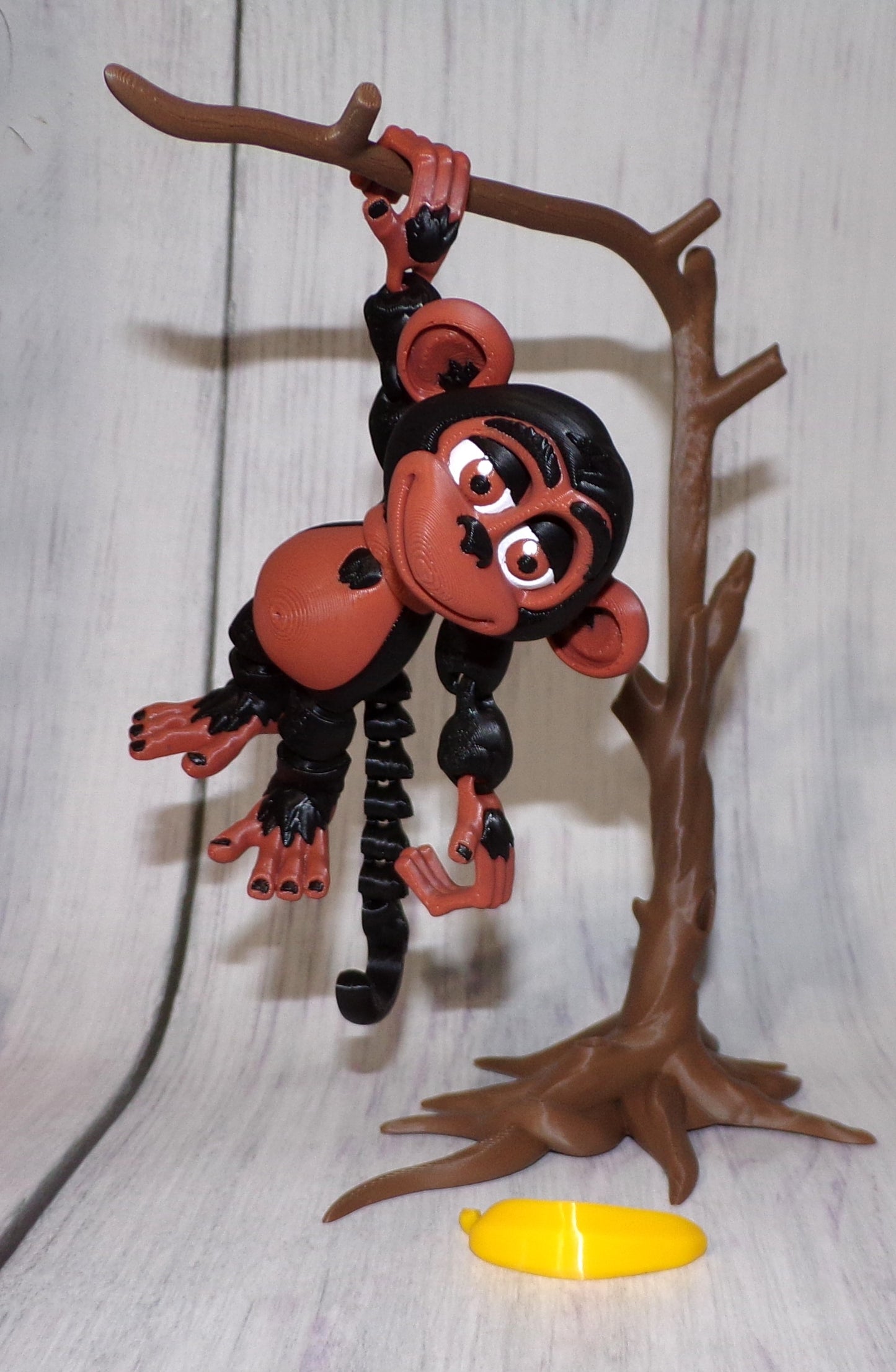 Monkey 3d printed articulated Flexi Fidget Toy - Wonderland 3D Printing