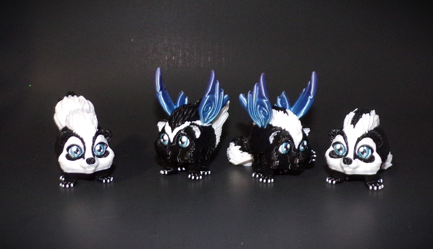 Raccoon, Chinchilla, Hedgehog, Squirrel, Fox, Skunk or Skunkerbell Puff Articulated 3d Printed Figurine - Wonderland 3D Printing