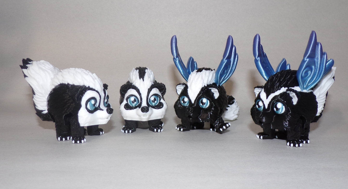 Raccoon, Chinchilla, Hedgehog, Squirrel, Fox, Skunk or Skunkerbell Puff Articulated 3d Printed Figurine - Wonderland 3D Printing
