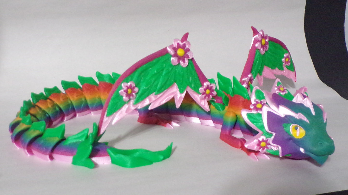 Floral Empress Dragon Articulated 3d Printed Figurine - Wonderland 3D Printing