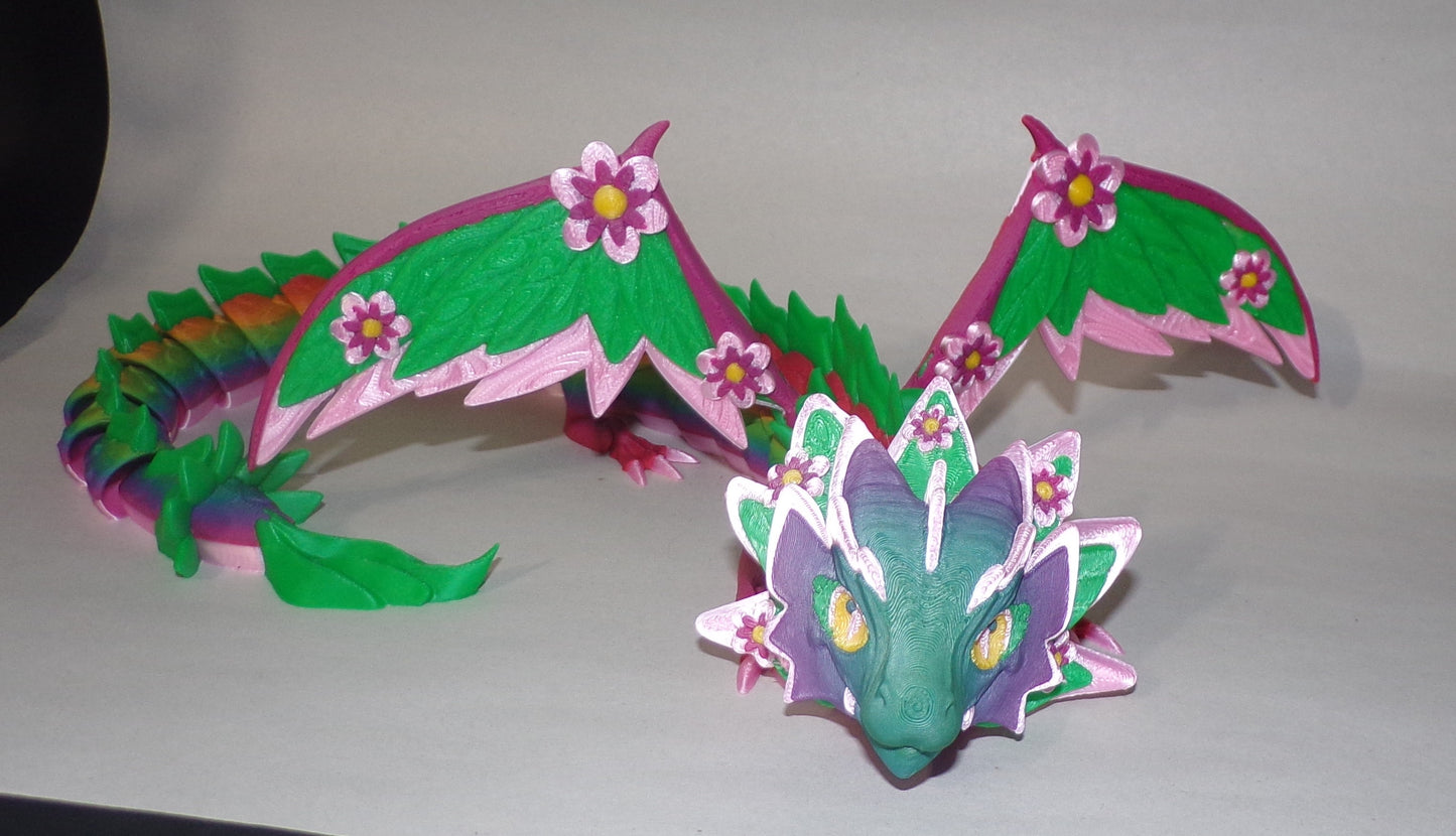 Floral Empress Dragon Articulated 3d Printed Figurine - Wonderland 3D Printing