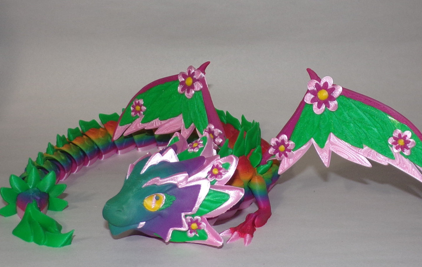 Floral Empress Dragon Articulated 3d Printed Figurine - Wonderland 3D Printing