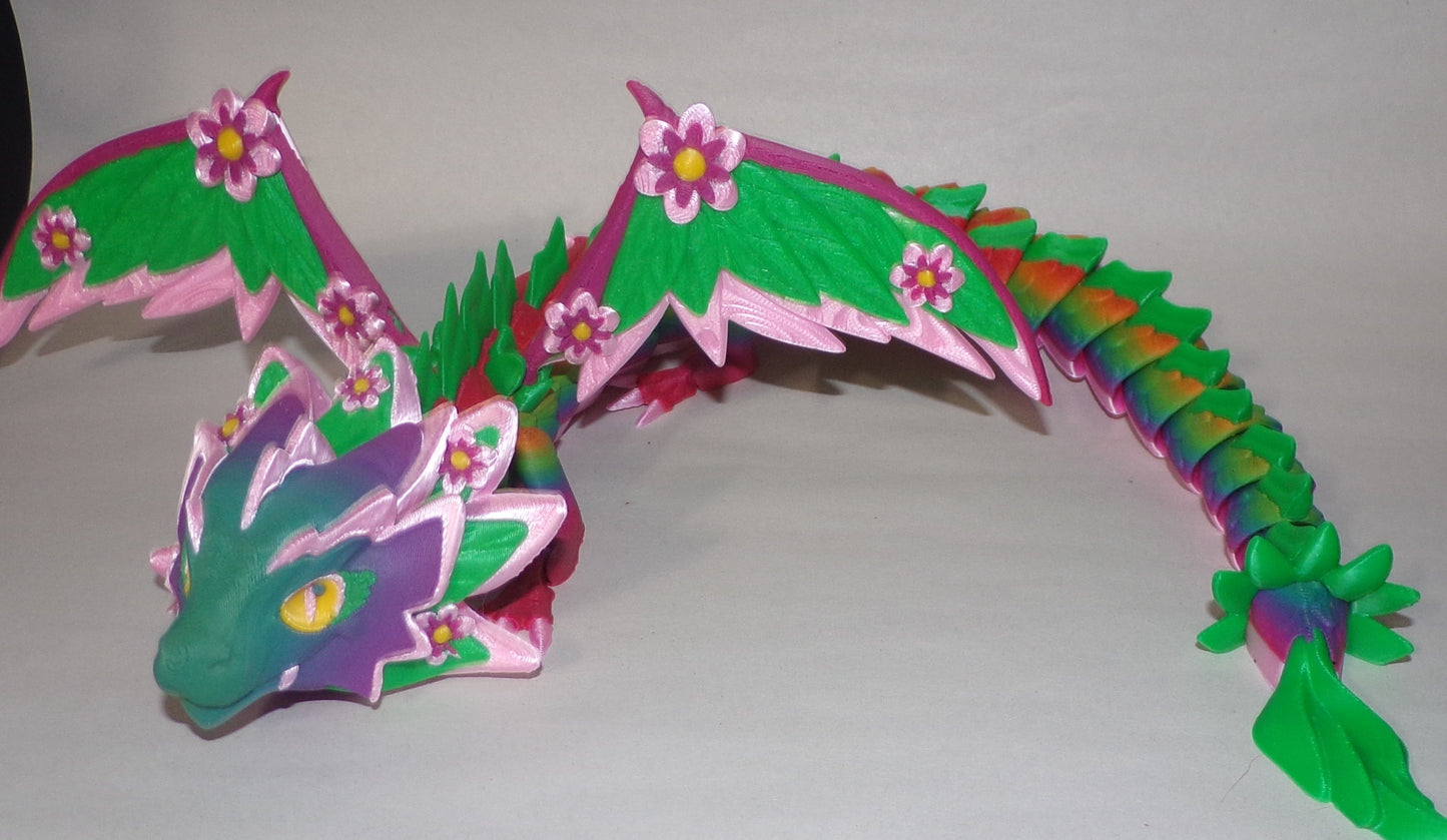 Floral Empress Dragon Articulated 3d Printed Figurine - Wonderland 3D Printing