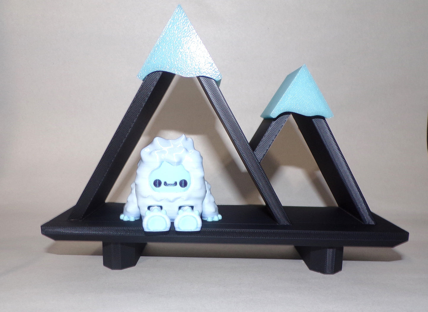 Yeti and Snow Mountain Shelf Articulated 3d Printed Figurine - Wonderland 3D Printing