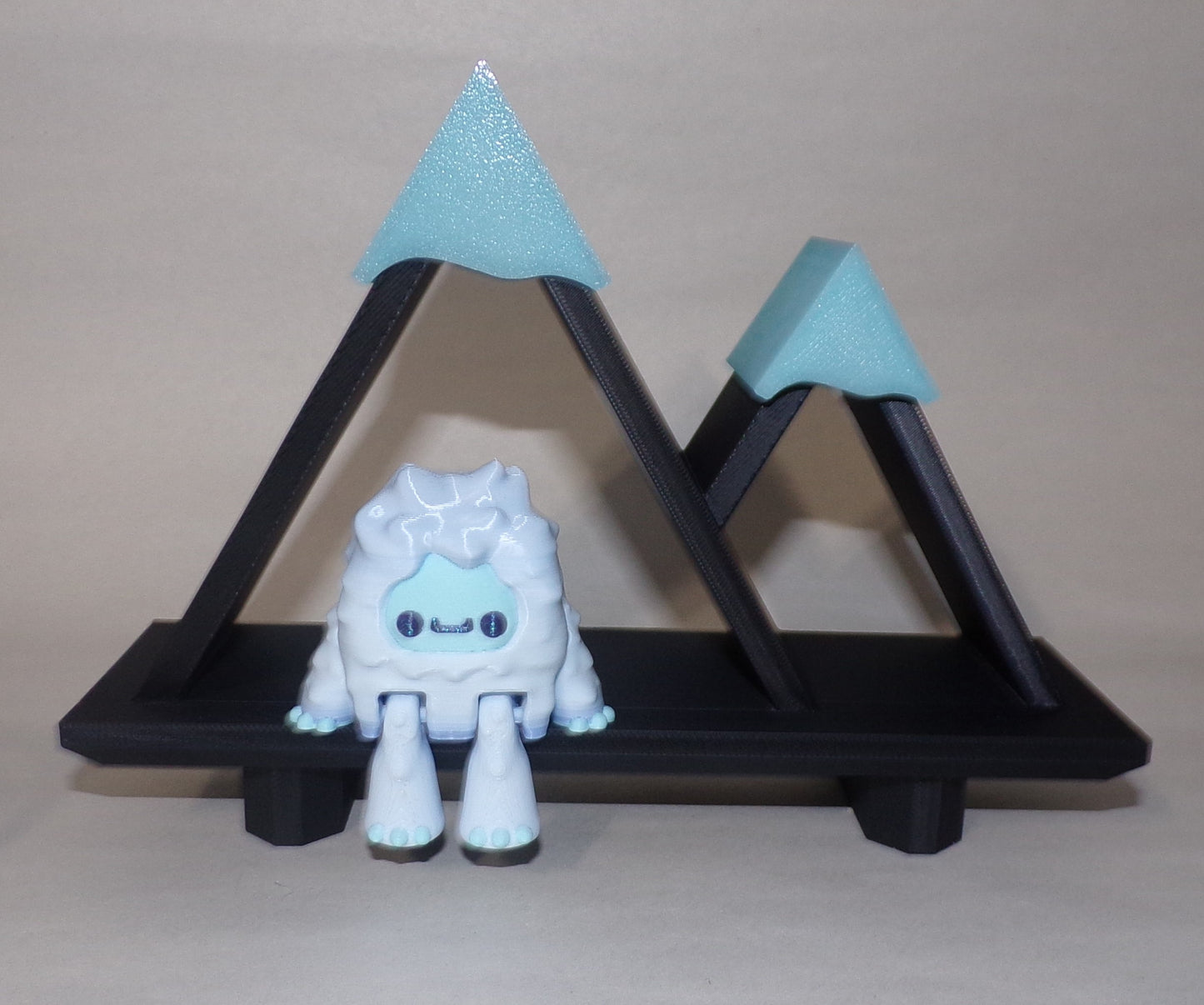 Yeti and Snow Mountain Shelf Articulated 3d Printed Figurine - Wonderland 3D Printing