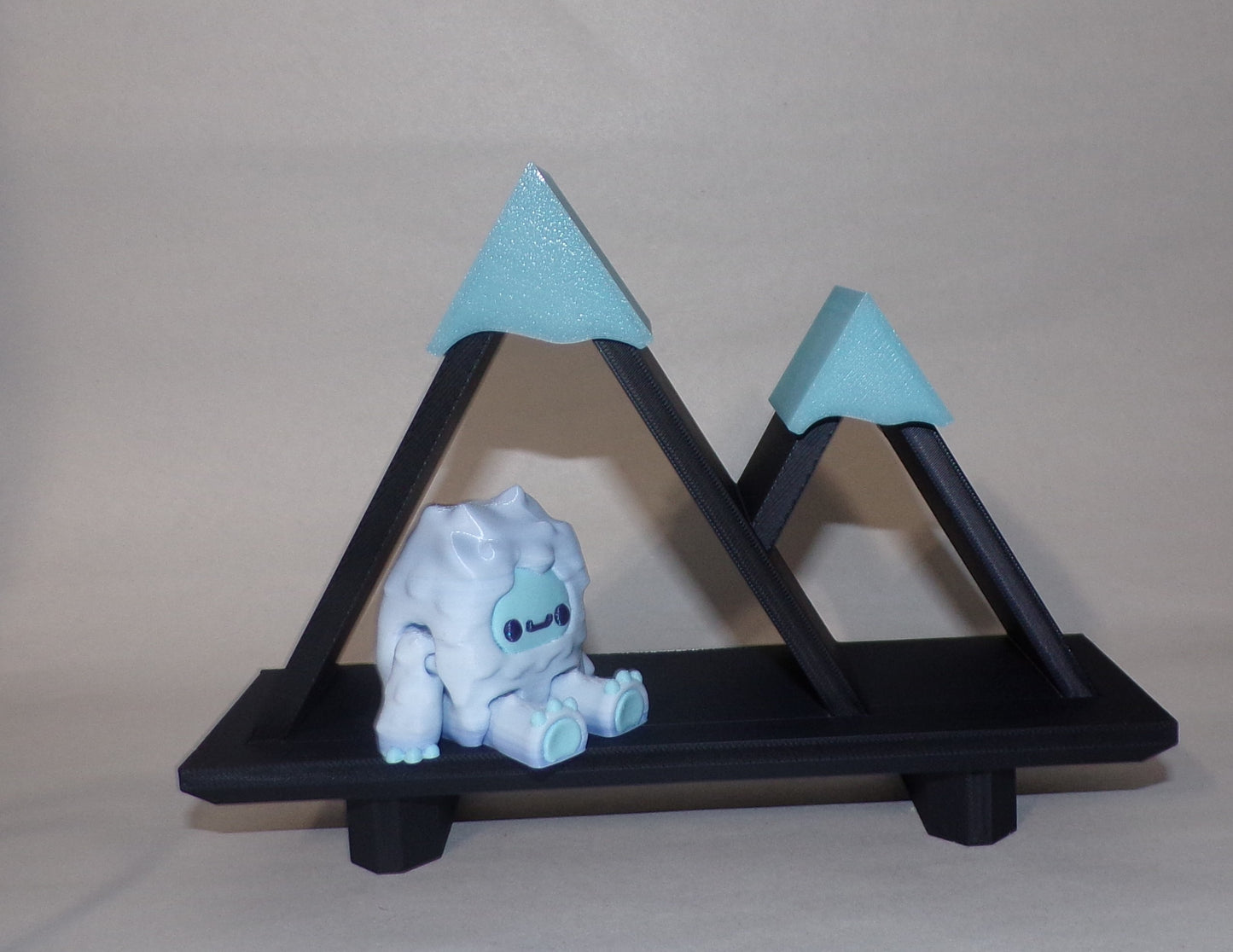 Yeti and Snow Mountain Shelf Articulated 3d Printed Figurine - Wonderland 3D Printing