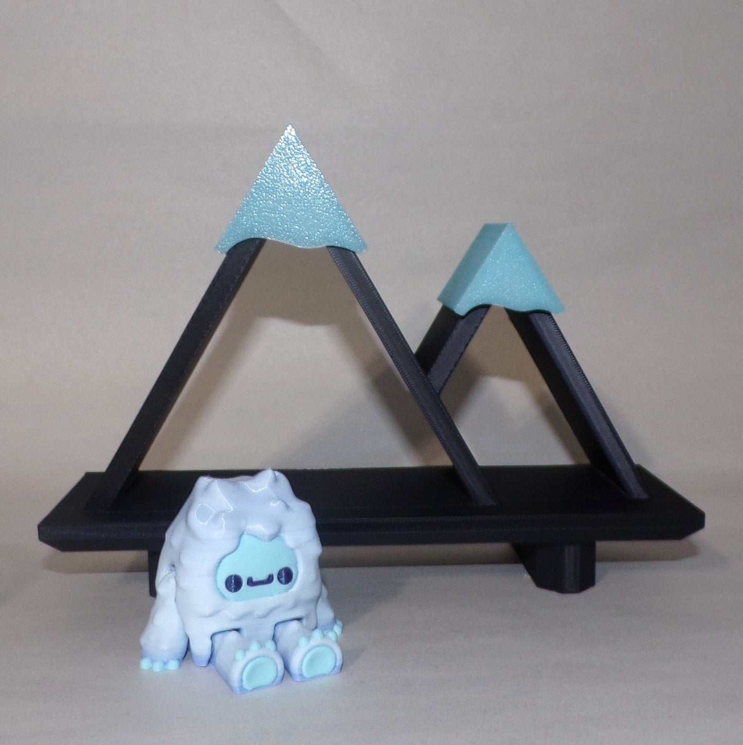 Yeti and Snow Mountain Shelf Articulated 3d Printed Figurine - Wonderland 3D Printing