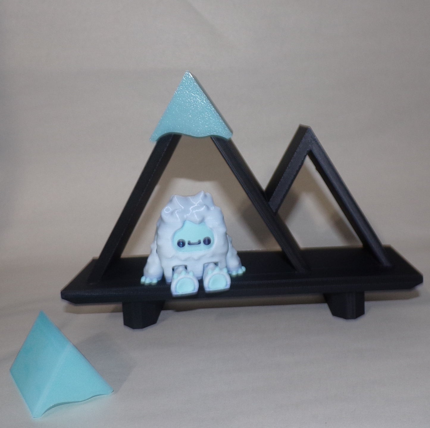 Yeti and Snow Mountain Shelf Articulated 3d Printed Figurine - Wonderland 3D Printing