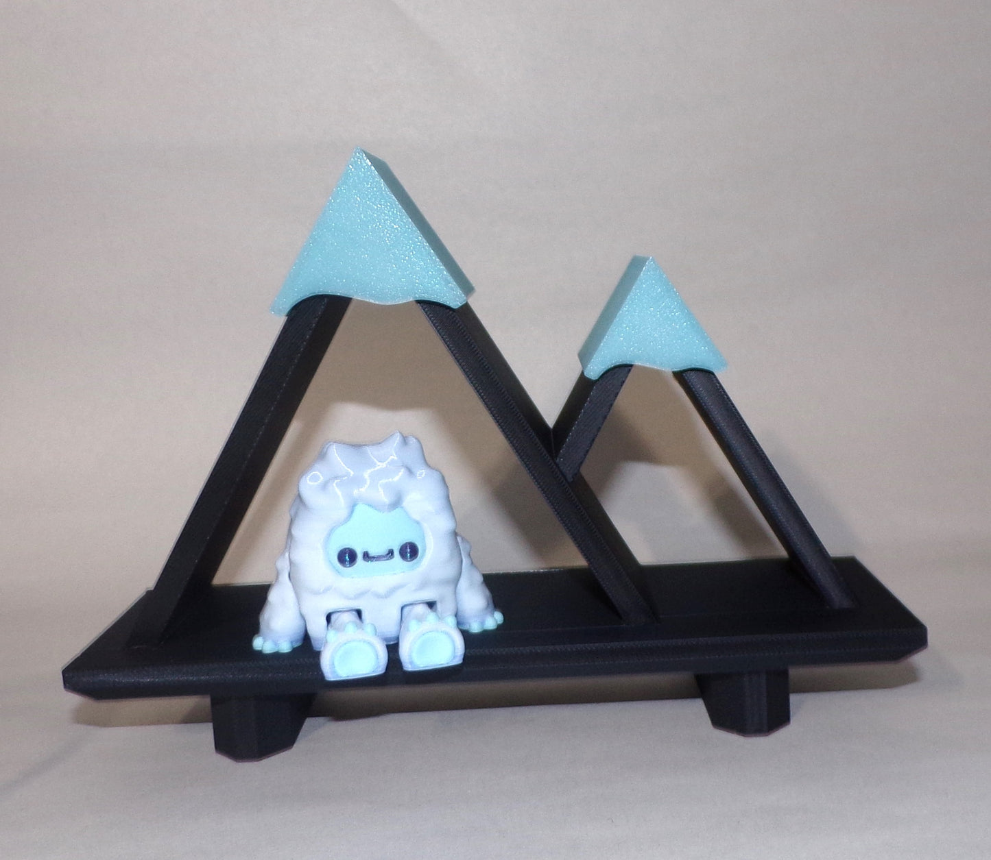 Yeti and Snow Mountain Shelf Articulated 3d Printed Figurine - Wonderland 3D Printing