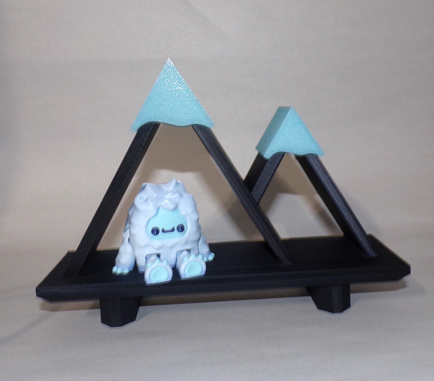 Yeti and Snow Mountain Shelf Articulated 3d Printed Figurine - Wonderland 3D Printing