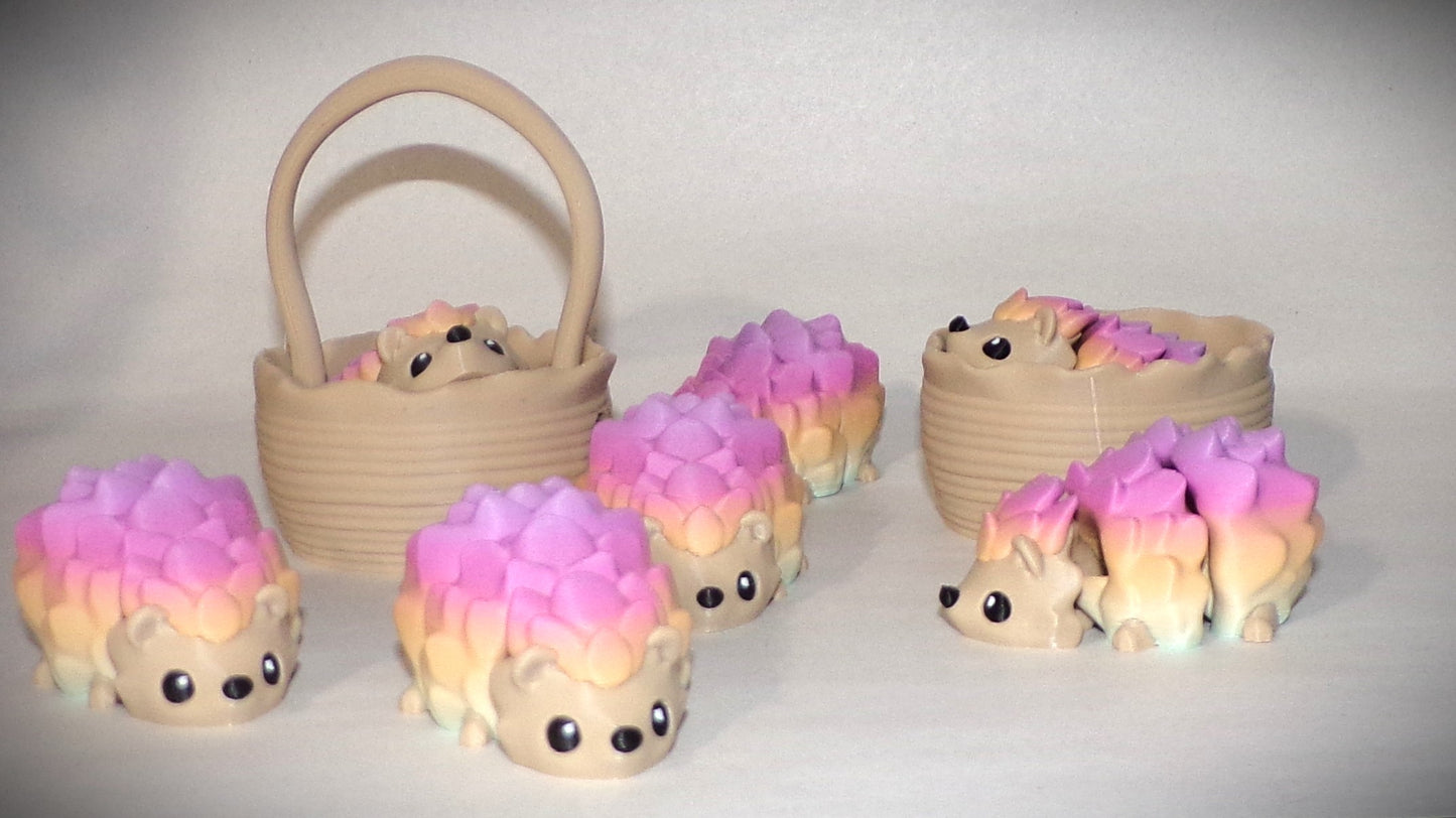 Hedgehog with Basket Articulated 3d Printed Figurine - Wonderland 3D Printing