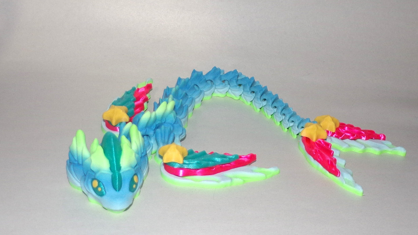 Mizu Dragon Articulated 3d Printed Figurine - Wonderland 3D Printing