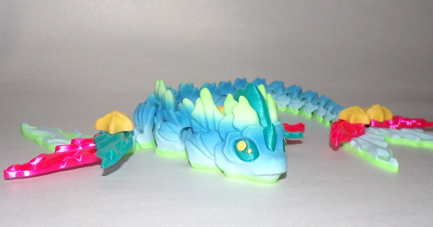 Mizu Dragon Articulated 3d Printed Figurine - Wonderland 3D Printing