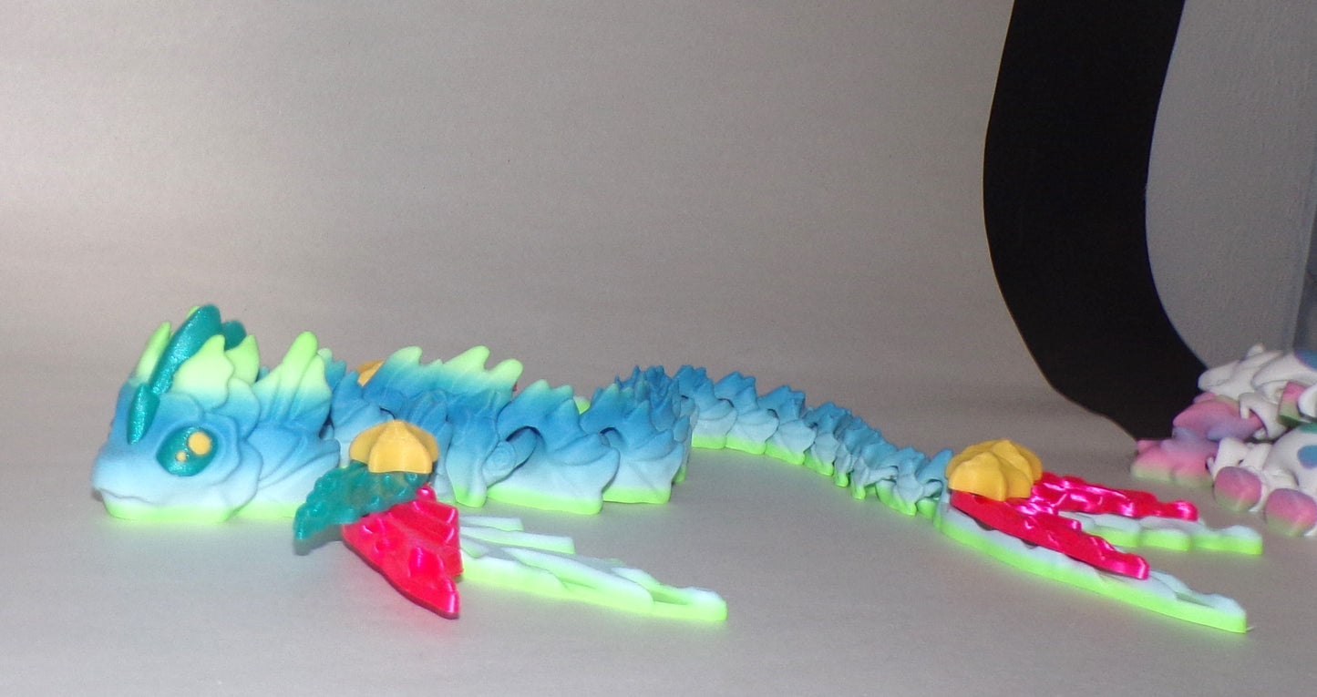 Mizu Dragon Articulated 3d Printed Figurine - Wonderland 3D Printing