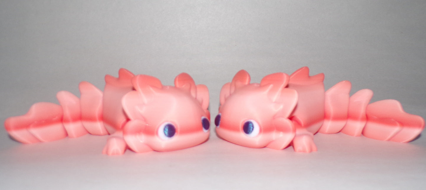 Baby Axolotl Articulated 3d Printed Figurine
