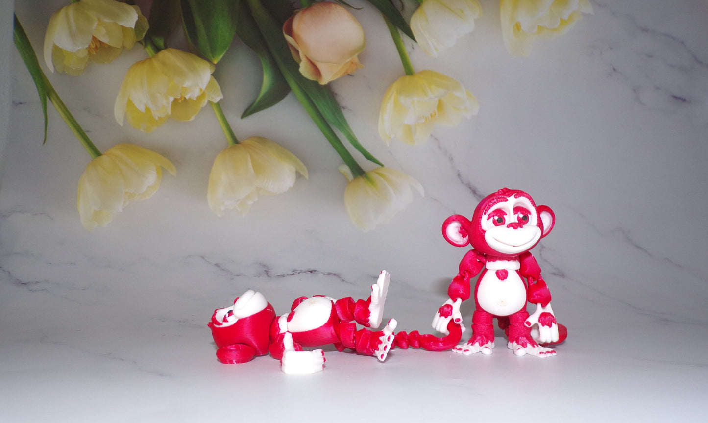 Monkey 3d printed articulated Flexi Fidget Toy - Wonderland 3D Printing