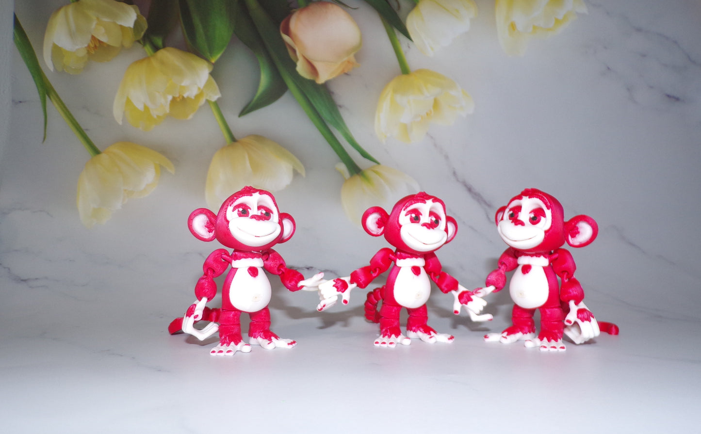 Monkey 3d printed articulated Flexi Fidget Toy - Wonderland 3D Printing
