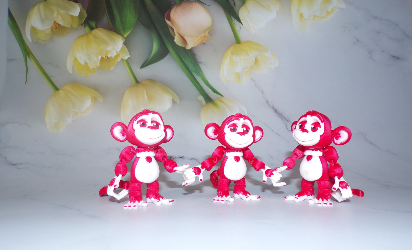 Monkey 3d printed articulated Flexi Fidget Toy - Wonderland 3D Printing