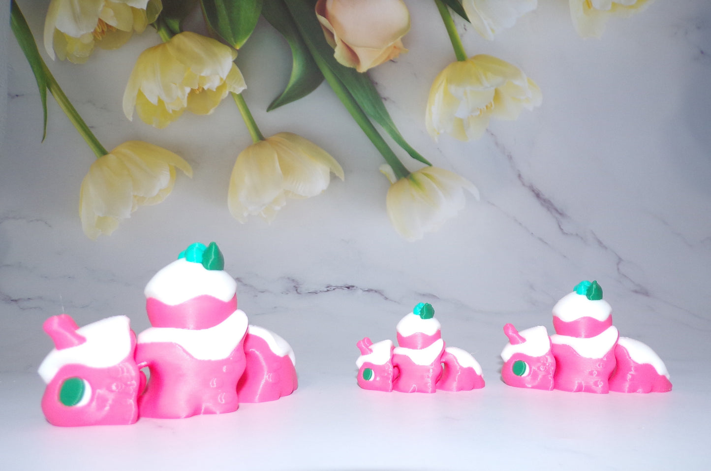 Cupcake Snail Articulated 3d Printed Figurine - Wonderland 3D Printing