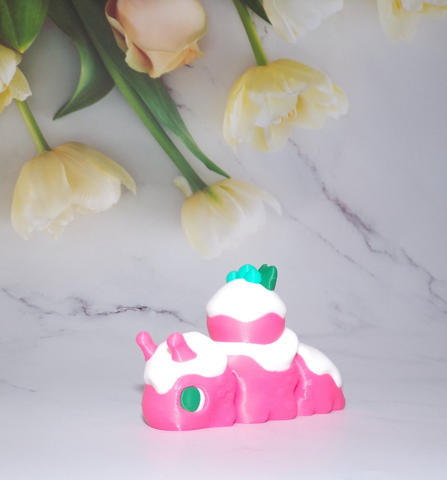 Cupcake Snail Articulated 3d Printed Figurine - Wonderland 3D Printing