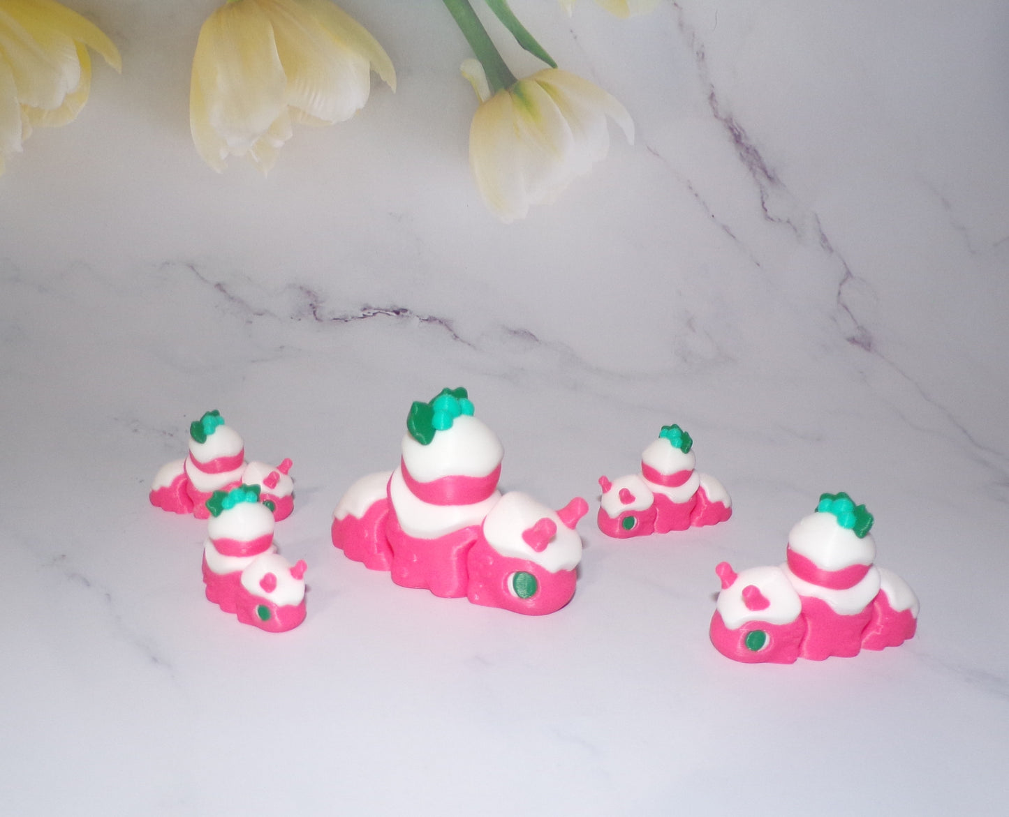 Cupcake Snail Articulated 3d Printed Figurine - Wonderland 3D Printing