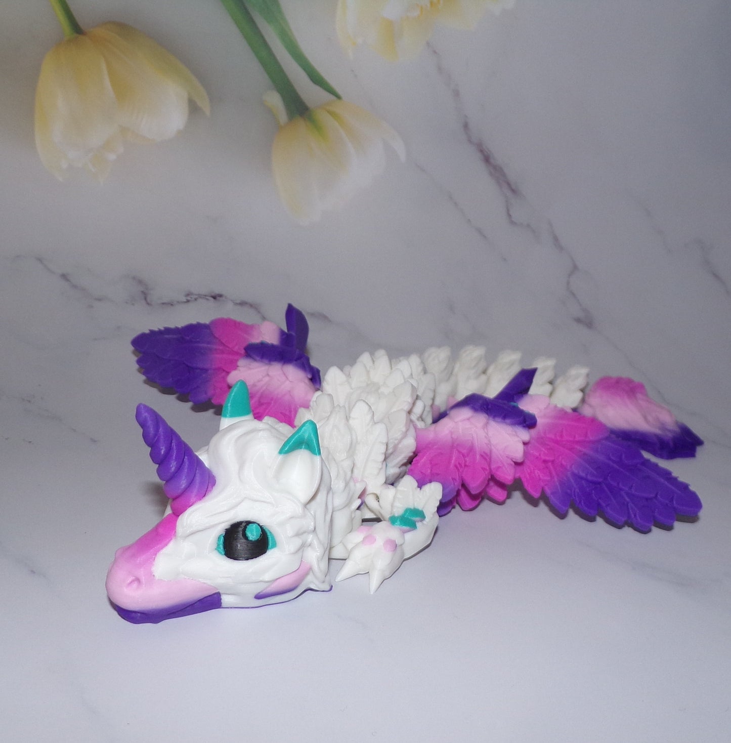 Baby Alicorn Dragon 3d Printed Articulated Figurine - Wonderland 3D Printing