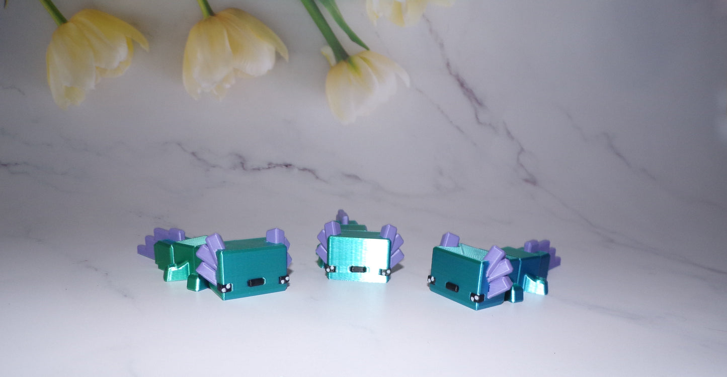 Bloxolotl Articulated 3d Printed Figurine - Wonderland 3D Printing