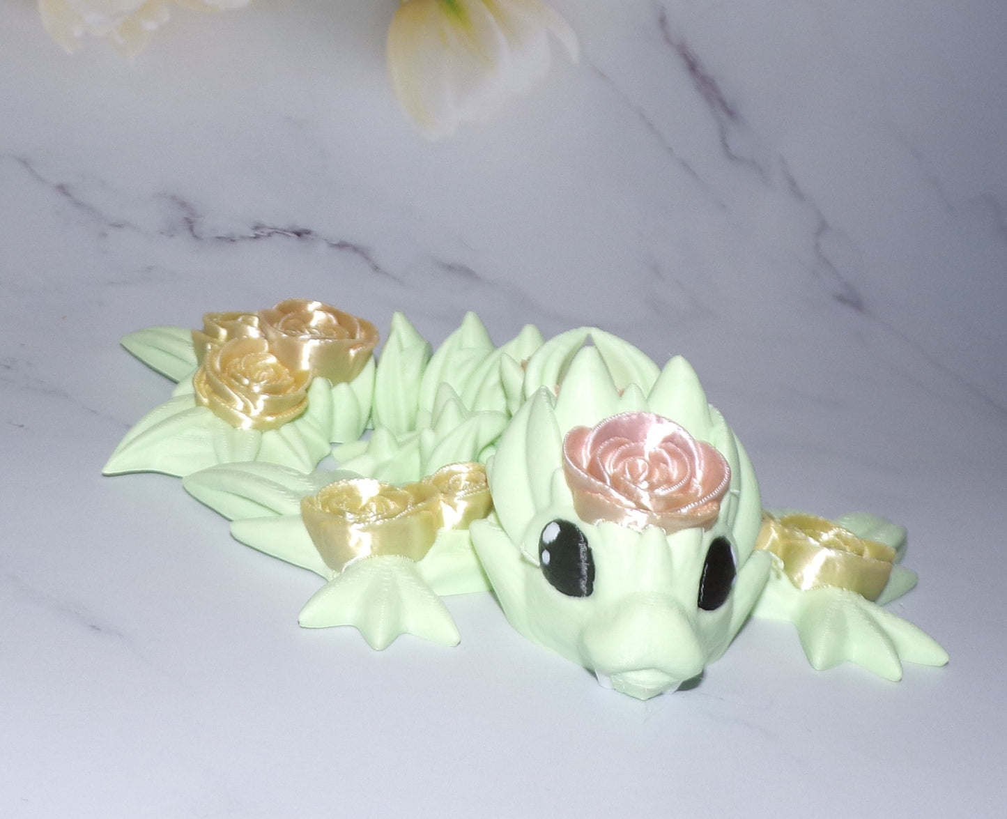 Tiny Rose Dragon or Rose Wyvern 3D Printed Articulated Figurine - Wonderland 3D Printing