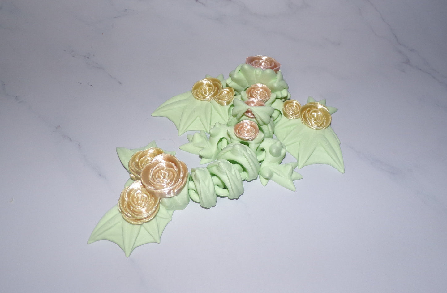 Tiny Rose Dragon or Rose Wyvern 3D Printed Articulated Figurine - Wonderland 3D Printing