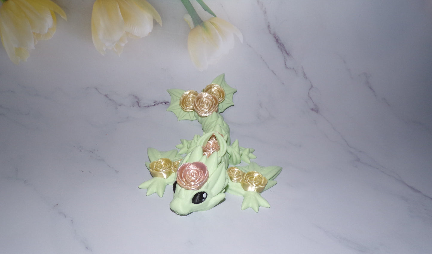 Tiny Rose Dragon or Rose Wyvern 3D Printed Articulated Figurine - Wonderland 3D Printing